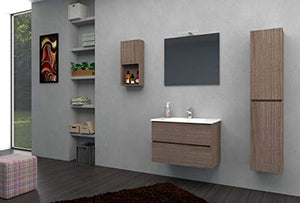 Mobile Bagno Completo Lavabo Specchio Led Harmony 60CM CERAMICHEMIRANDA-Noce Tranchè
