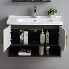 Set di Mobiletti Specchio e Lavabo Bagno Vanity Home Mirror Armadio Bagno Cabinet Set Balcone Mobile Bagno Vanity Ceramica (Color : Gray, Size : 48x81x53cm)