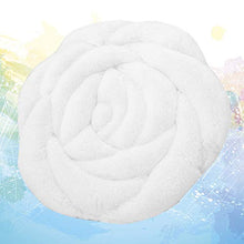 VOSAREA Peluche Cuscino per Sedia a Forma di Rosa Cuscino per Sedile Cuscino Poltrona Supporto Tappeto Invernale Caldo per Ufficio casa Seduta in Auto (Bianco)
