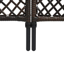 E E-NICES Paravento a 6 Pannelli in Polyrattan Marrone 360x200 cm