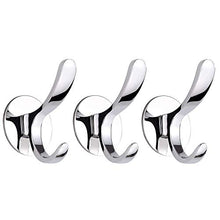 Hossom 3pcs Appendi Accappatoio Ganci Uncini Per Accappatoio Asciugamano, Gancio A Muro Nastro Biadesivo Cromato Acciaio Inox Gancio a Ventosa Senza Trapano Per Bagno Cucina Organizzare
