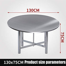 HXXXIN Tavolo Rotondo in Acciaio Inox Tavolo da Pranzo Pieghevole 1,3 Metri 1,5 Metri Tavolo da Pranzo Tavolo da Barbecue Tavolo da Interno Dell'hotel,130cm