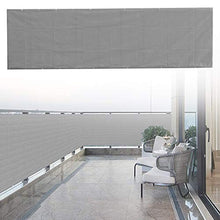Frangivista per Balcone, Copri Ringhiera per Esterni, Frangivista Frangivento per Balcone Terrazzo, Paravento in Poliestere Resistente all'Acqua, con Occhielli, Grigio,80x400cm
