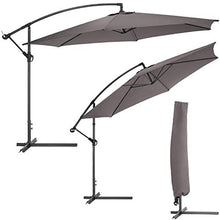 TecTake 403428 Ombrellone Parasole da Giardino (3,5M.), Protezione dai Raggi UV, Giardino Terrazzo Balcone, Grigio, incl. Telo di Protezione