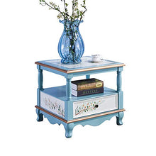 Comodino Verniciato Retro Comodino Legno Comodino unità 1/2-Governo del cassetto di cassetti End Side Table per mobili Camera da Letto (Colore : Blu, Dimensione : 60x60x65cm)