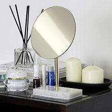AJH Specchi per Il Trucco del Bagno Specchio cosmetico Rotondo 1X Ingrandimento Specchio per Il Trucco Manuale a Doppio Lato con Supporto Specchi per la rasatura Specchio