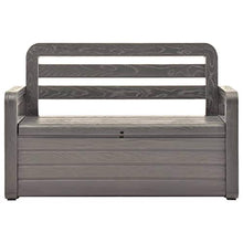 Qnotici Panca portaoggetti da Giardino in plastica, Pratica Panca portaoggetti da Interno ed Esterno in Stile Moderno 132,5 x 58 x 89 cm (Larghezza x profondità x Altezza) -Antracite