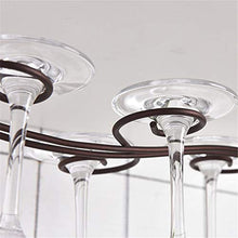 DIYARTS Calici per Portabottiglie Vino A 6 Fori Appesi sotto L'armadio Cremagliera in Ferro Battuto Appendiabiti per Vino in Vetro Contenitore di Scarico Scaffale per Bar Cucina Ristorante