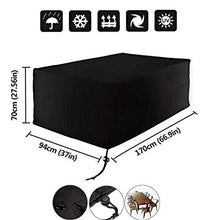 RICHELE Copertura Protettive per Mobili da Giardino 420D Oxford Poliestere Rettangolare Copertura per Tavolo e Sedie da Esterni (170x94x70cm)