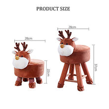 lovehouse Legno Sgabello A Piedi Animale per I Bambini,Imbottita Giro-su Pouf Sedile Imbottito CSU Coperchio Rimovibile,Reparto Nesuatale Soggiorno Pouf Riposo del Piede Sgabello Canguro 22x28cm
