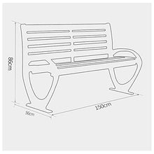 GaoF Panchine per Il Tempo Libero da terrazza, mobili da Giardino, panchine da Parco in Legno massello in ghisa con braccioli Schienale, Resistente alle intemperie e può ospitare 2-3 Persone