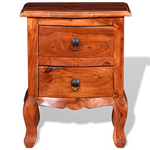 vidaXL Comodino con 2 Cassetti in Legno di Acacia Cassettiera Tavolino Letto