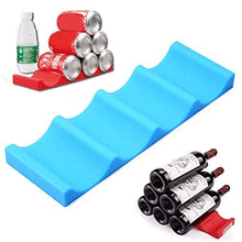 Yardwe Bottiglia E Lattina Impilatore Frigorifero in Silicone Bottiglie di Birra Impilatore Cremagliera Porta Bottiglie di Vino Organizzatore Soda può Organizer Mat per Cucina