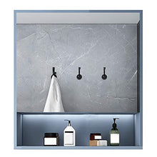 XWW Armadietto Porta Singola, Specchio da Bagno A Parete, Portaoggetti Multifunzione, Salvaspazio （Nero ， Blu）