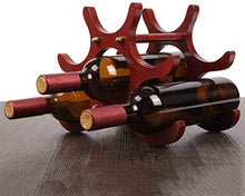 Leifeng Tower Classico Wine Rack di Legno Solido Desktop Rosso Scuro Continentale Semplice e Durevole Luogo Solida e Stabile 6 Bottiglie di Vino Creativo Wine Rack Decoration
