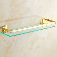 AINIYF Bagno Bagno Doccia Mensola Organizzatore Parete Vetro temperato Rettangolare di Alluminio dello Spazio Oro Cosmetic Rack, 2 Metodi di Installazione (Dimensioni: 60x12x5.5cm)