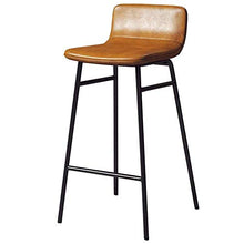 YS Sedia Iron Art High Pu Cuscino Gambe in Metallo Reception Reception Ristorante Cucina Colazione Montaggio Sgabello da Bar,Giallo,65 cm