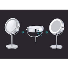 Specchio da trucco con luce a LED, specchio cosmetico con ingrandimento 10x, girevole a 360°, specchio da trucco per camera da letto o bagno, 7 pollici (colore -, dimensioni: -)