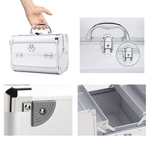 YXYXX Portatile Tre piani Armadietto dei Medicinali,il Metallo Multifunzione Scatola di immagazzinaggio medica,Forte Convenienza Semplice/Argento / 360×250×290mm