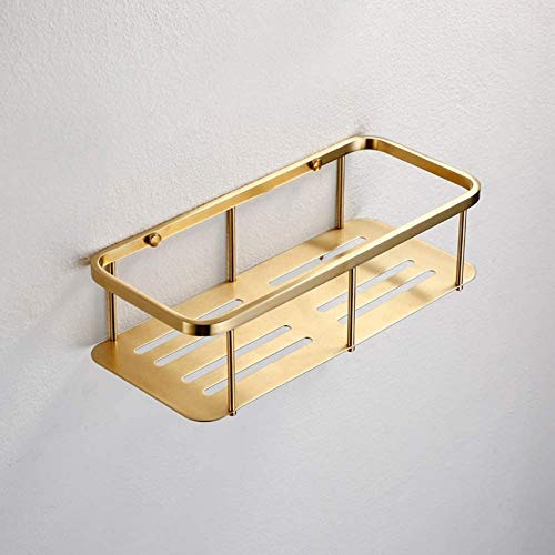 UWY Mensola per Doccia con Filo di Rame Dorato Mensola per Doccia a Parete Portaoggetti per Bagno sospeso Cestino portaoggetti per Toilette Supporto angolare per Bagno Portaoggetti Singolo dorat