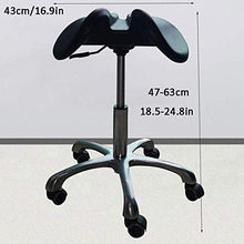 SXRDZ Sgabello regolabile in altezza su rotelle, Trattamento di bellezza, Sgabello con PU Nero Sedile cuoio sintetico, altezza regolabile 47-63 cm, peso 160 Kg supportati, sadle Sgabello for saloni di