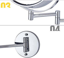 WM 8,5 pollici led illuminato specchio da bagno pieghevole bellezza montato telescopico specchio da bagno Magnifier, ingrandimento 5x parete specchio da barba, specchio da barba 10,27