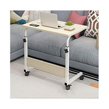 SXGKY Tavolo da Letto D'ospedale End Table,Portatile Tavolo Laptop con Ruote,Tavolino, Scrivania,Altezza Regolabile Scrivania Portatile FF (Color : 80 * 40 Maple Color)