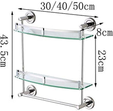 AINIYF Bagno Bagno Doccia Mensola Organizzatore a Parete in Vetro temperato Acciaio Inox 304 portasciugamani Drilling Installazione, 3 Formati (Dimensione: 40x8x43.5cm)