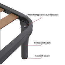 SomnusSana - Rete in Ferro con Piedi e Doghe in Legno cm 110x190 H40 Una Piazza Mis. Personalizzata