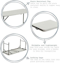 Tavolo da campeggio Tavolo pieghevole da 1,2 m multiuso (4ft) - Tavolo da campeggio da picnic per Catering, Camping, BBQ Party, Attività per interni all'aperto, semplice scrivania moderna Altezza rego