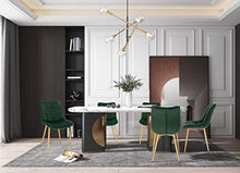 EUGAD Set di 4 Sedia Poltroncina in Velluto da Cucina Sala Pranzo Poltroncine Soggiorno in Metallo Dorato Verde scuro 0705BY-4