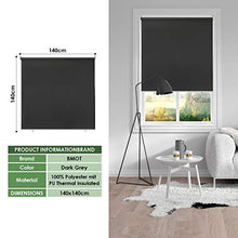 BMOT Tenda da Sole a Rullo per Esterno Balcone Tende Verticali, Resistente alle intemperie, Anti UV, Protezione Solare per finestre e Porte, 140 x 140 cm Antracite, per Gazebo e Pergolato