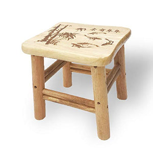 KELUNIS Sgabello con Gradini in Legno Massello, Poggiapiedi Leggero Fatto A Mano Piccola Panchina Domestica per Cucina, Soggiorno, Camera da Letto,A