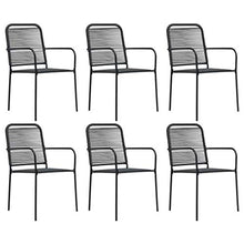 SKM Set da Pranzo da Giardino 7 pz Nero in Vetro e Acciaio (58.13kg)