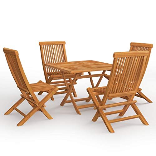 FAMIROSA Set da Pranzo da Giardino 5 pz in Legno Massello di Teak-9583