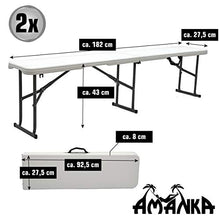 AMANKA - 2 panche da Birra Impermeabili, Pieghevoli, 182 x 27 x 43 cm, in plastica