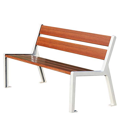 Panca da Giardino 3 Posti Panchina da Terrazza,Telaio In Fusione di Alluminio E Legno Massello Anticorrosivo Sede Del Cortile Panchina Del Parco，Sedile da Balcone Casual Con Schienale E Braccioli