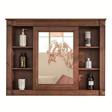 Armadietti a specchio Bagno Specchio Governo Legno Solido degli Specchi Multifunzionale Camera Bagagli Specchio Balcone Dressing Table degli Specchi (Color : Wood, Size : 90 * 15 * 80cm)