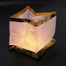 ARTFFEL Vola 20 Pz inaffondabile Piazza Lanterna Galleggiante Acqua Luce Acqua Che desiderano Le Lanterne for la Piscina (15x15x15cm, Oro con la Candela) .Compleanno