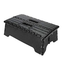 Filfeel Sgabello Pieghevole con Alzata, scaletta Portatile per armadi da Cucina per Bagno in Gravidanza per Anziani (38 x 21,5 x 13/14,9 x 8,5 x 5,1 Pollici) - Nero