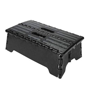 Filfeel Sgabello Pieghevole con Alzata, scaletta Portatile per armadi da Cucina per Bagno in Gravidanza per Anziani (38 x 21,5 x 13/14,9 x 8,5 x 5,1 Pollici) - Nero