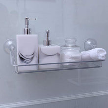 Yardwe Trasparente Mensola da bagno con ventosa Scaffale da muro con doccia non forato (42,8 x 12 x11cm)