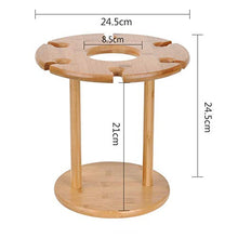 rukauf Porta-bicchieri da vino in legno di bambù, design moderno per fino a 6 bicchieri da vino + 1 bottiglia