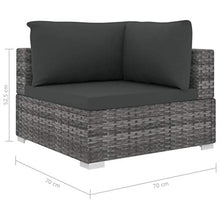 vidaXL Set Divani da Giardino 4 pz con Cuscini Foderati Lavabili Modulare Leggero Elegante Arredi da Esterno in Polyrattan Grigio Telaio in Acciaio