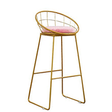 LLT Sgabello contatore Sgabelli altezza Sedie pratici piedini in metallo oro, Bar Sgabelli poggiapiedi imbottito Sgabelli cucina pranzo Sedie per Pub Cafe Restaurant, rotondo sedile imbottito,65 cm,6