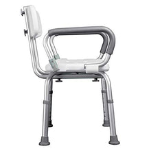 L&KW Sedia da Doccia Girevole per Sedia a rotelle per Anziani/disabili Sgabello Antisdrucciolo Sedie Regolabili con Manico e Schienale Sgabello da Bagno in Bianco Max 100kg,Bianca