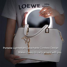 BIGTO Specchio con illuminazione ricaricabile, 3 livelli di luce, orientabile a 90 gradi e dimmerabile touchscreen, specchio cosmetico portatile da viaggio con luci, regalo per ragazze