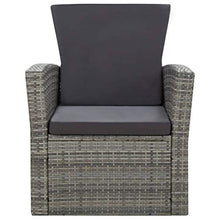 vidaXL Set Divani da Giardino 4 pz con Cuscini Salotto da Esterno Salottino per Patio Arredo da Esterni Arredamento Giardino in Polyrattan Grigio