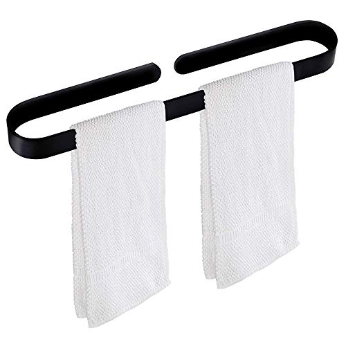 7WUNDERBAR portasalviette portasalviette portasciugamani senza foratura 40 cm per bagno, bagno, cucina Installazione facile (senza asciugamani) (nero)