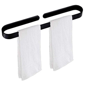 7WUNDERBAR portasalviette portasalviette portasciugamani senza foratura 40 cm per bagno, bagno, cucina Installazione facile (senza asciugamani) (nero)